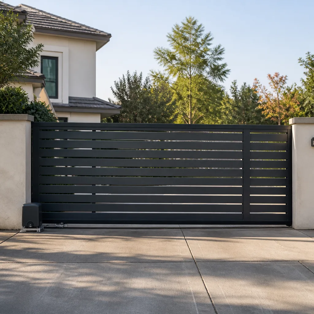 Sliding driveway gates