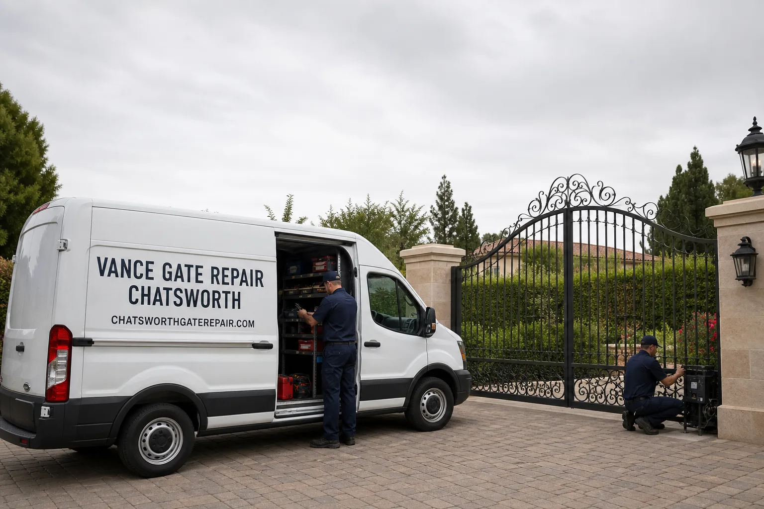 Vance Gate Repair Chatsworth gate repair service vehicle and crew in Chatsworth, CA